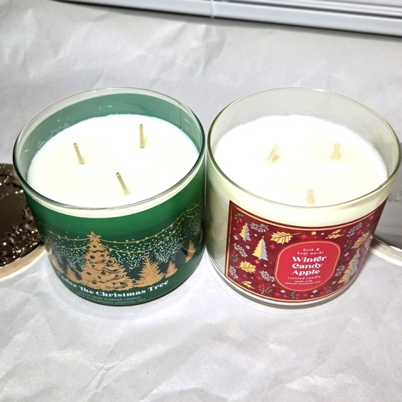 Christmas 🎄 Tree + Winter Candy Apple 🍎 BBW 3-Wick Candles - Picture 7 of 8